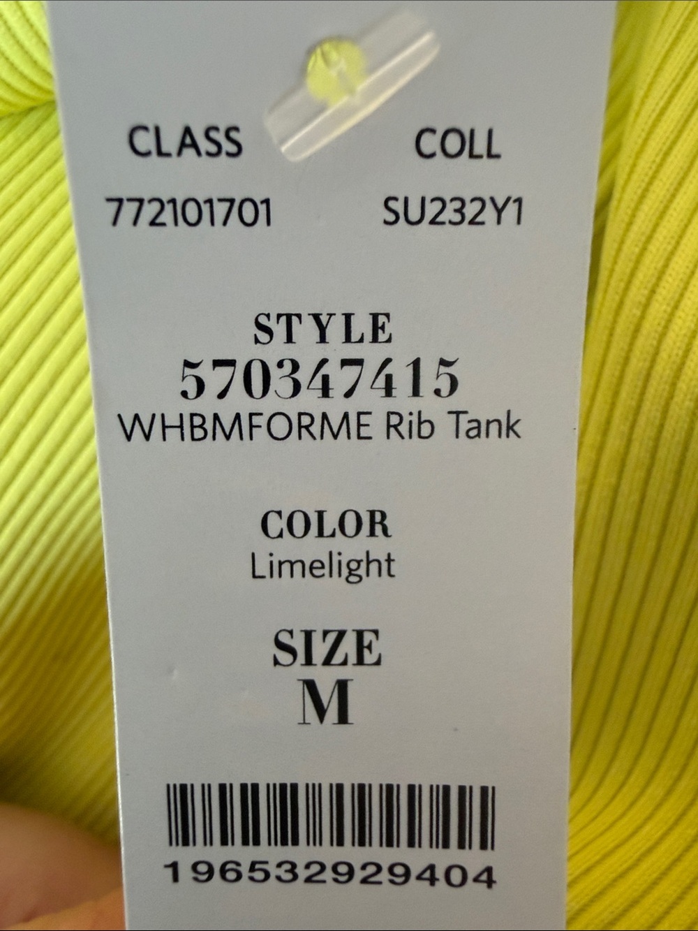 WHBM Yellow Forme Ribbed Tank - Picture 10 of 10